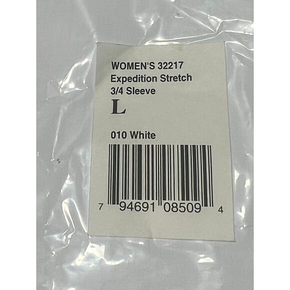 Royal Robbins Expedition Stretch 3/4 Sleeve Womens White UV50 Large NWT - Picture 6 of 6